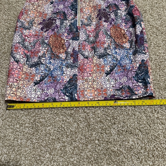 H&M Casual Mini Skirt Rear Zip Pockets Boho Pink Purpe Floral Women Size 6 - Picture 2 of 6